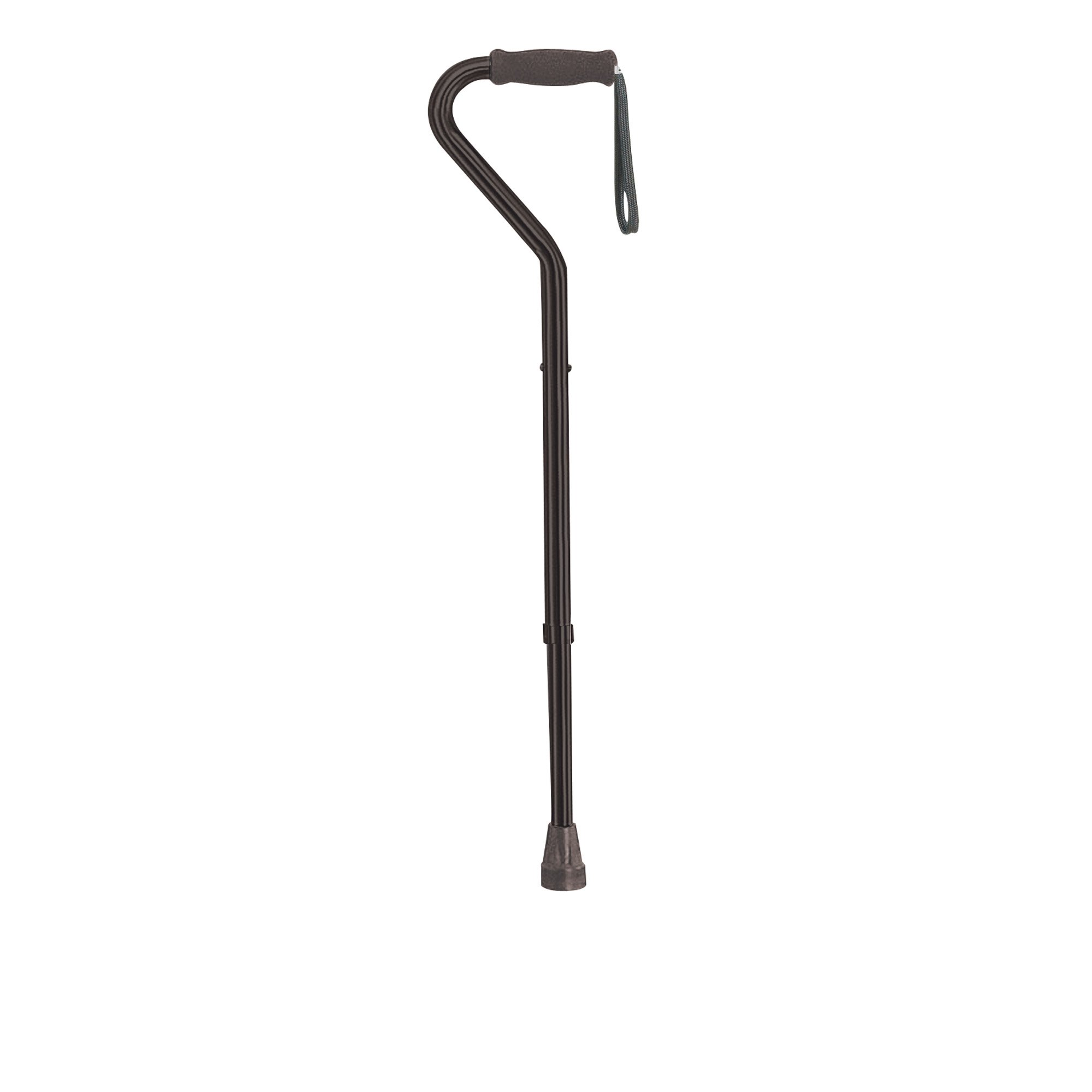 Drive Medical Bariatric Heavy Duty Offset Handle Cane with Comfortable Handle and Wrist Strap, Black, Adult