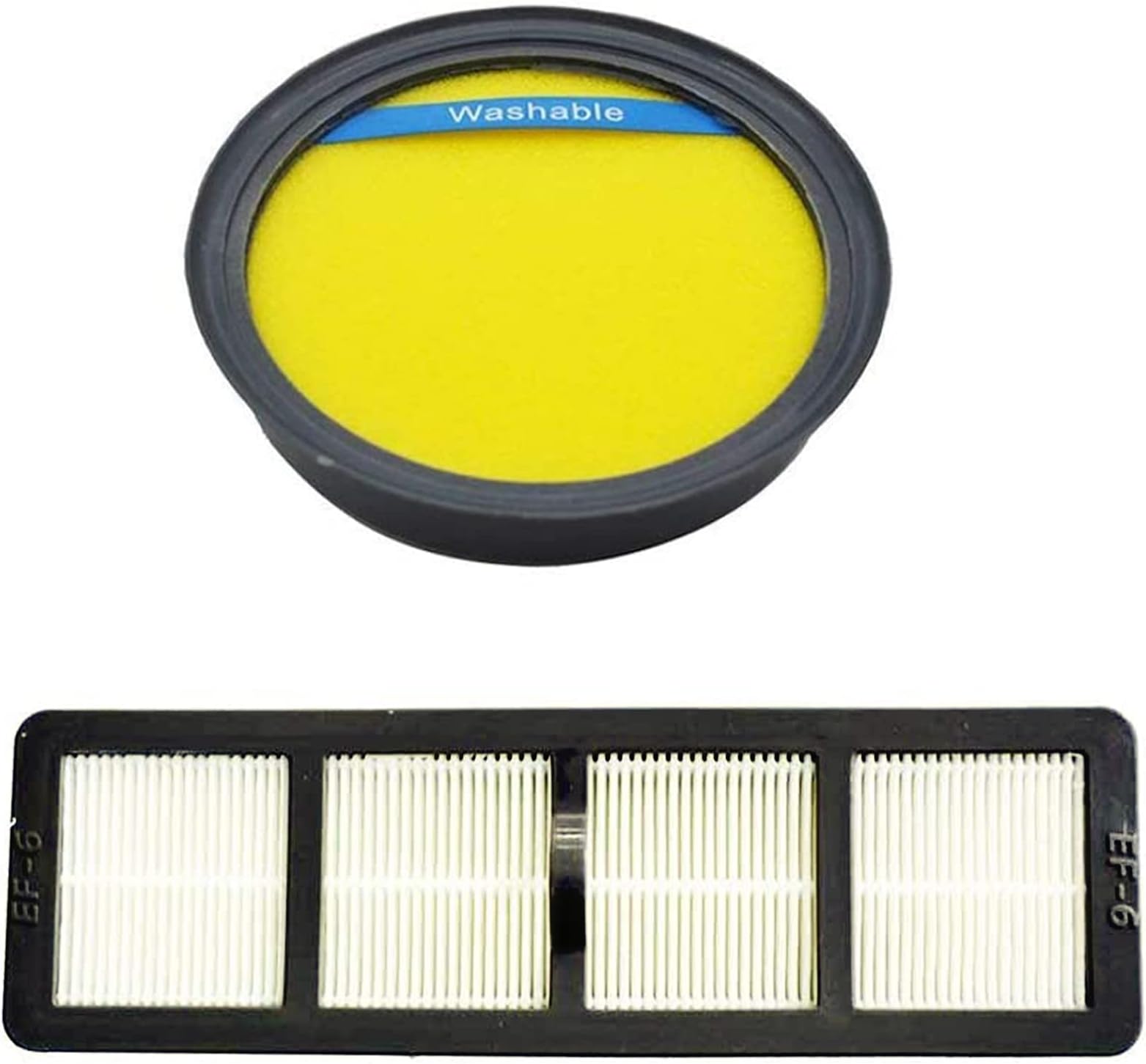 EZ SPARESFilter Bundle for Eureka Vacuum Cleaner DCF25 & EF6 (DCF-25 & EF-6) fits SuctionSeal Airspeed MyVac HEPA Filter Replaces Parts 67600 & 69963 Washable&Reusable Attachment