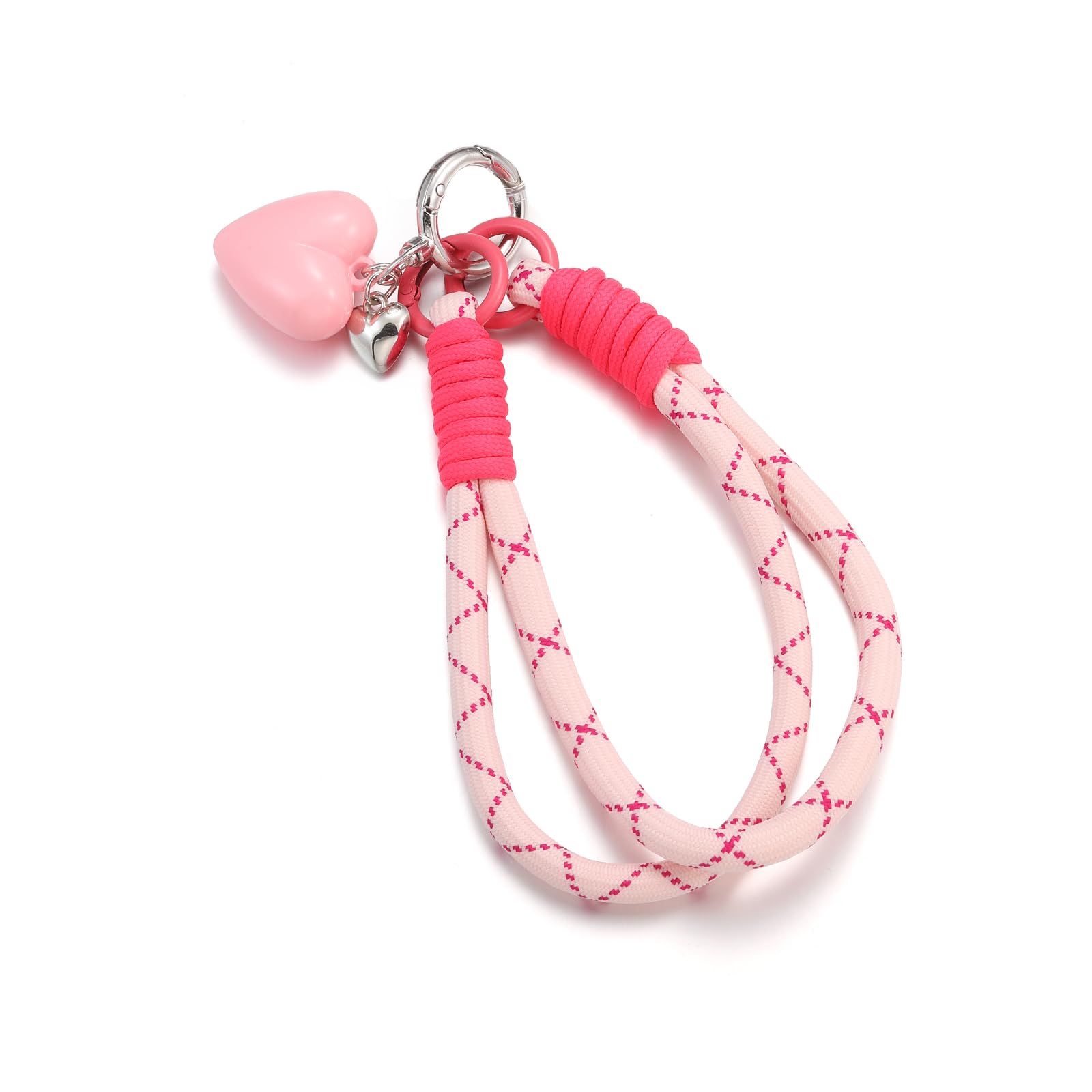 Jamortty Cute Phone Charm Strap Y2K Heart Beaded Phone Wrist Strap Bag Backpack Purse Charms Keychain (Style 3)