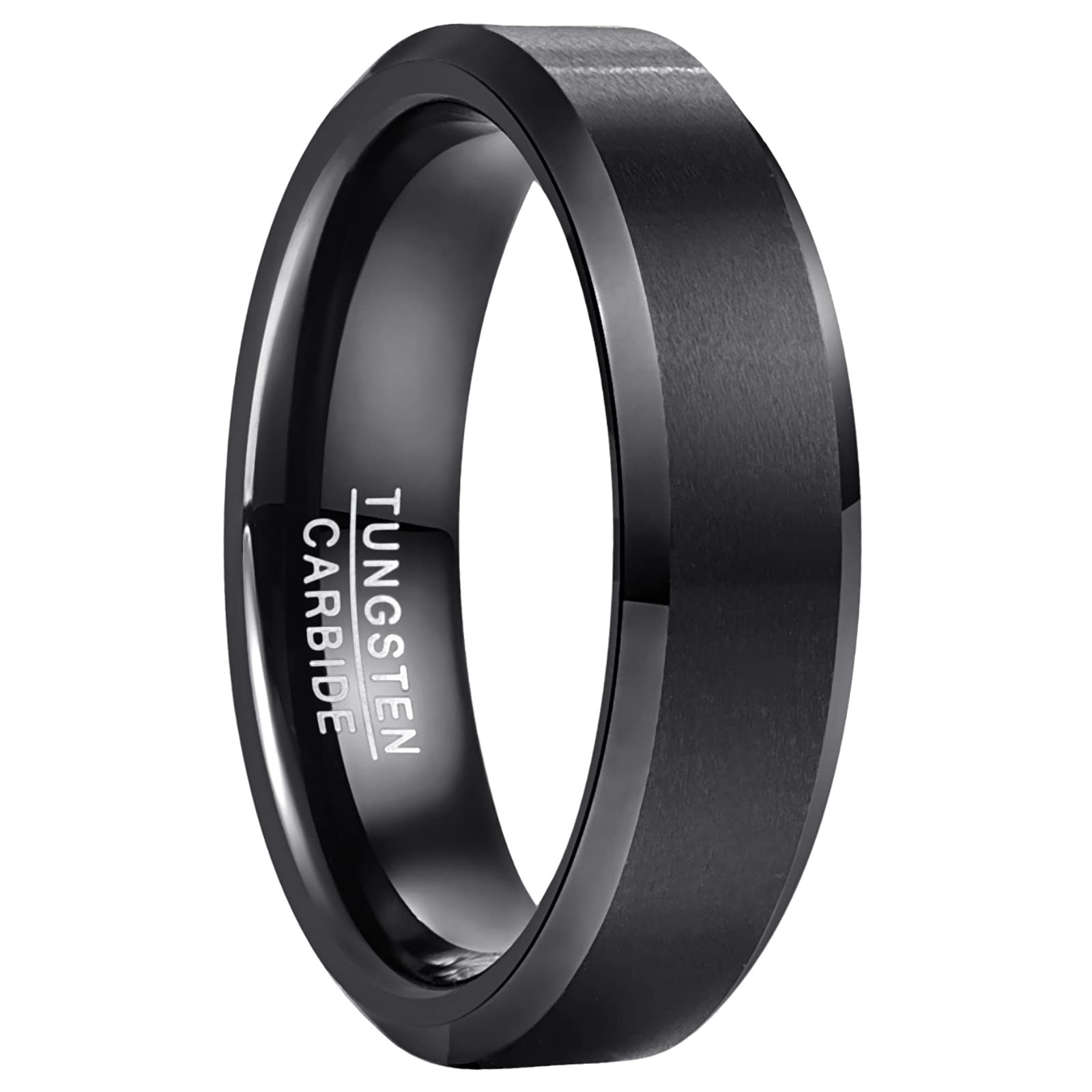 NUNCAD 4mm 6mm Anillo Dorado de Tungsteno, Anillo de Pareja Simple Anillo de Bodas para Hombres y Mujeres Talla 9.25-32.25