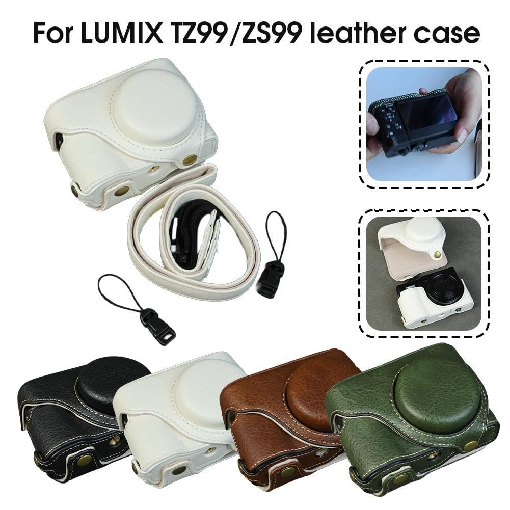 Borsa In Pelle Sintetica Per Fotocamera Panasonic Lumix TZ99 / ZS99 – Custodia Protettiva, Colori Disponibili