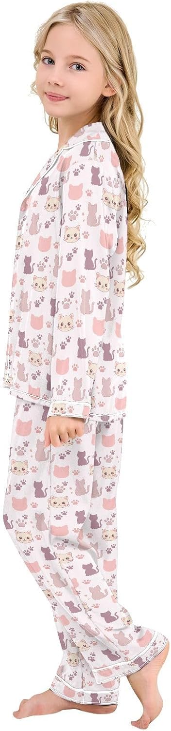 FRODOTGV Cat Paw Fun Pajamas Set Button Down Loungewear Comfortable Cute Festival Party Sleepwear