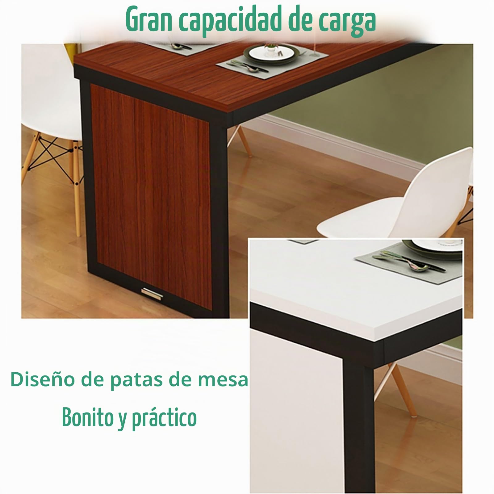 Mesa Plegable Pared Cocina, Escritorio Mesa Plegable Montada En La Pared, Mesa Plegable Flotante, Mesa Plegable Madera Tavolo A Scomparsa Da Muro, Capacidad De Carga 70KG ( Color : Nero , Size : 80*40