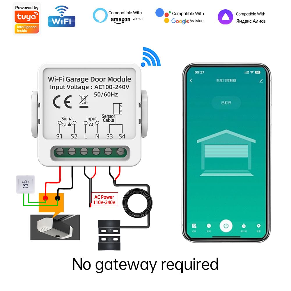 Mengshen 4 Pack WLAN Smart Relay Switch Mini Smart Switch Kein Gateway erforderlich Timing Funktion Kompatibel mit Alexa Google Home DIY Modus Heimautomatisierung Türsteuerung