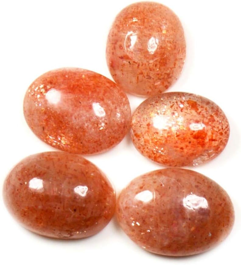 16X12 MM 5 Pieces Genuine Sunstone Oval Shape Cabochon Loose Gemstone for Jewellery Making