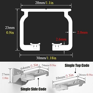 Ceiling Curtain Track, Room Divider Curtain Rod, Heavy Duty Curtain Rail (Ceiling Mounted/Wall Mount) - For Office, Living Room, Bedroom(White,18.0FT(550CM))