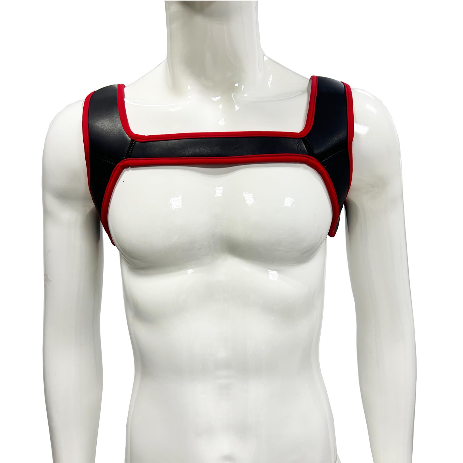 ZUYPSK Body para hombre, arnés de neopreno con aspecto mojado, chaleco para el pecho, camisas, camiseta interior para hombre