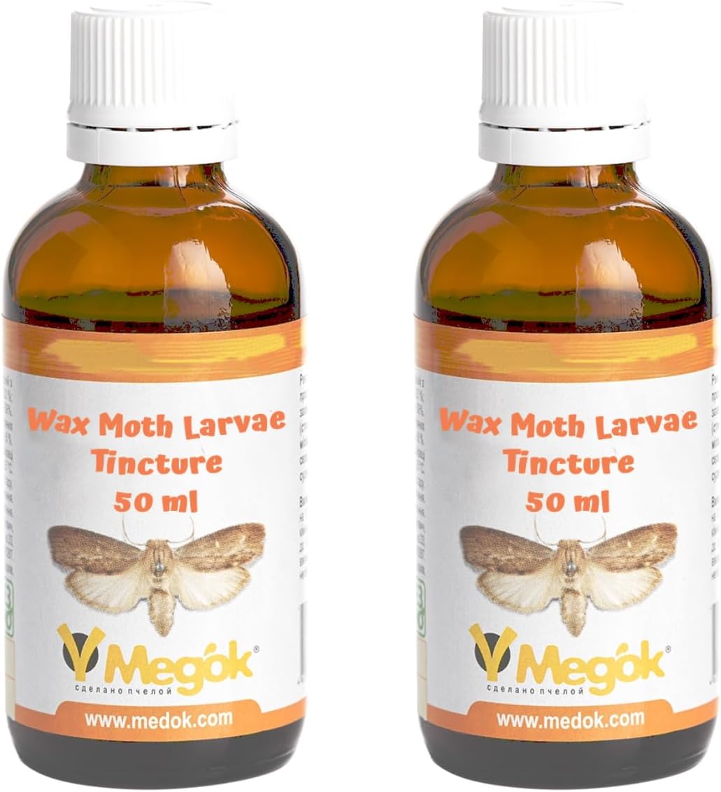 2x50ml Wax Moth Tincture 100% natural beekeeping product for the respiratory system