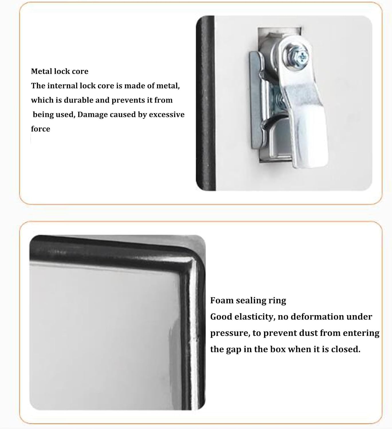 Caja de Conexión Eléctrica de Acero Inoxidable 304, Estanca para Exterior con Cerradura de Seguridad, Placa Trasera Galvanizada y Juntas - Uso Interior/Exterior,250 * 300 * 150mm