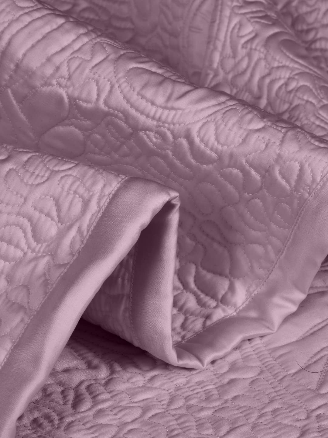 LINENWALAS 100% Vegan Bamboo Silk Bed Cover with 2 Cushion Cover and 2 Pillow Cover - Natural Soft and Best for Delicate Skin 96x106 Lilac offers donot miss 6 LINENWALAS 100% Vegan Bamboo Silk Bed Cover with 2 Cushion Cover and 2 Pillow Cover - Natural Soft and Best for Delicate Skin 96x106 Lilac offers donot miss