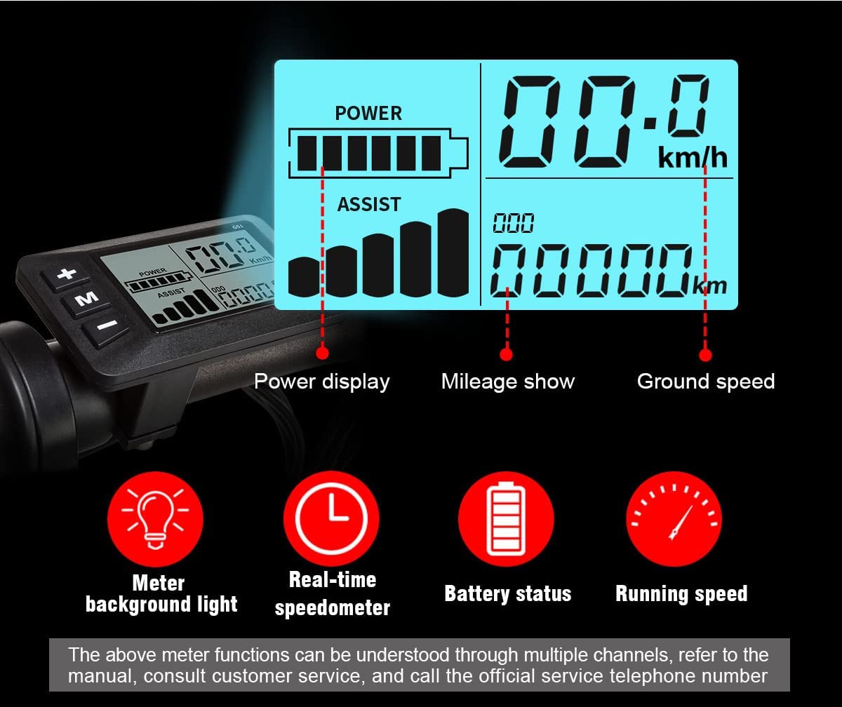 SAMEBIKE 20LVXD30-II Bicicleta Eléctrica Plegable 48V 10.4Ah Bicicleta eléctrica con 7 Velocidad y Pantalla LCD Inteligente