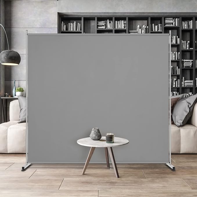 Divisor de Ambiente RANTILA Panel Único Grande, Biombo para Oficina, Separador de Particiones, Panel Independiente 71" Ancho x 69.5" Alto, Gris miniatura 6