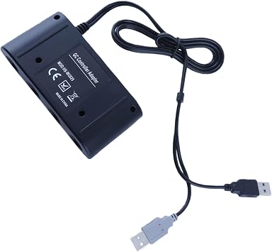 GC Controller Adapter 4 Ports 3 in 1 Game Controller Adapter with Function for PC Black ABS Material