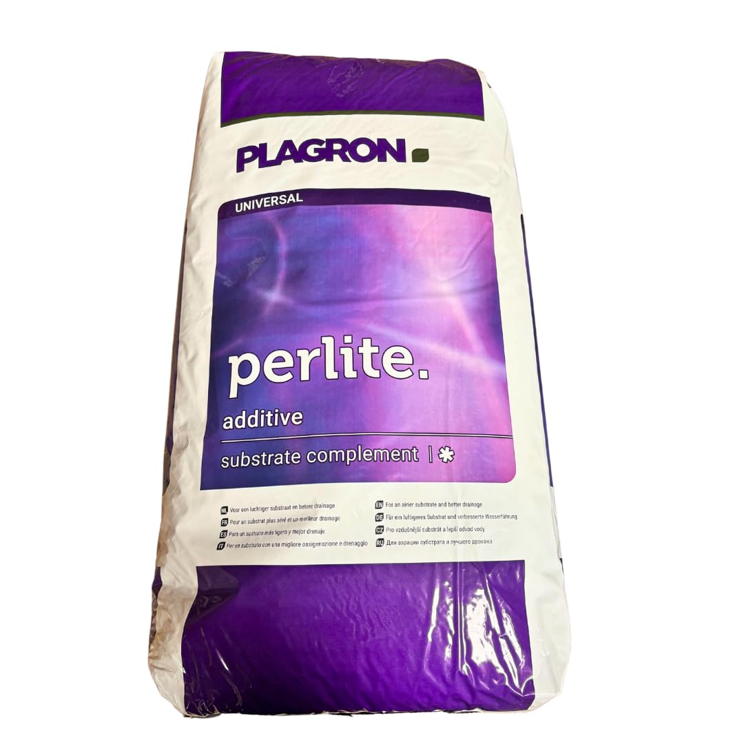PLAGRON Perlite – Lockermittel für Erde & Substrate – Für bessere Belüftung & Drainage – Ideal für Pflanzenanzucht & Grow – Hochwertiges Pflanzgranulat (Perlite 60L)