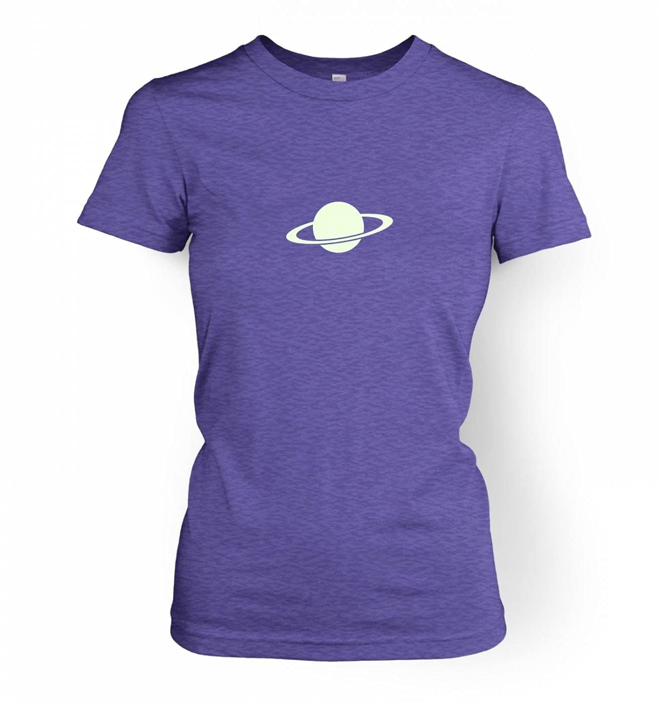 Science Tshirts By Big Mouth Saturn Small Glow In The Dark Women's T-shirt - Heather Purple Small (approx 8)