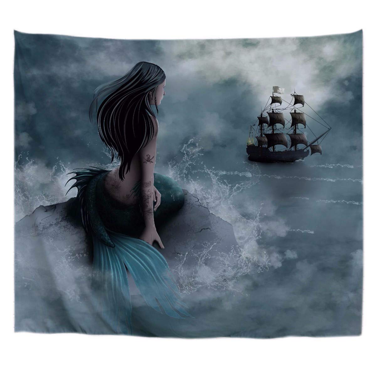 A.Monamour Tropical Dark Green Banana Palm Tree Leaf Plants Themed Print Fabric Tapestry Wall Hangings Blanket Bohemian Bedspread Cover Hippie Beach Towels Bedroom Living Room Dorm 153X102Cm/60"X40" — view 38