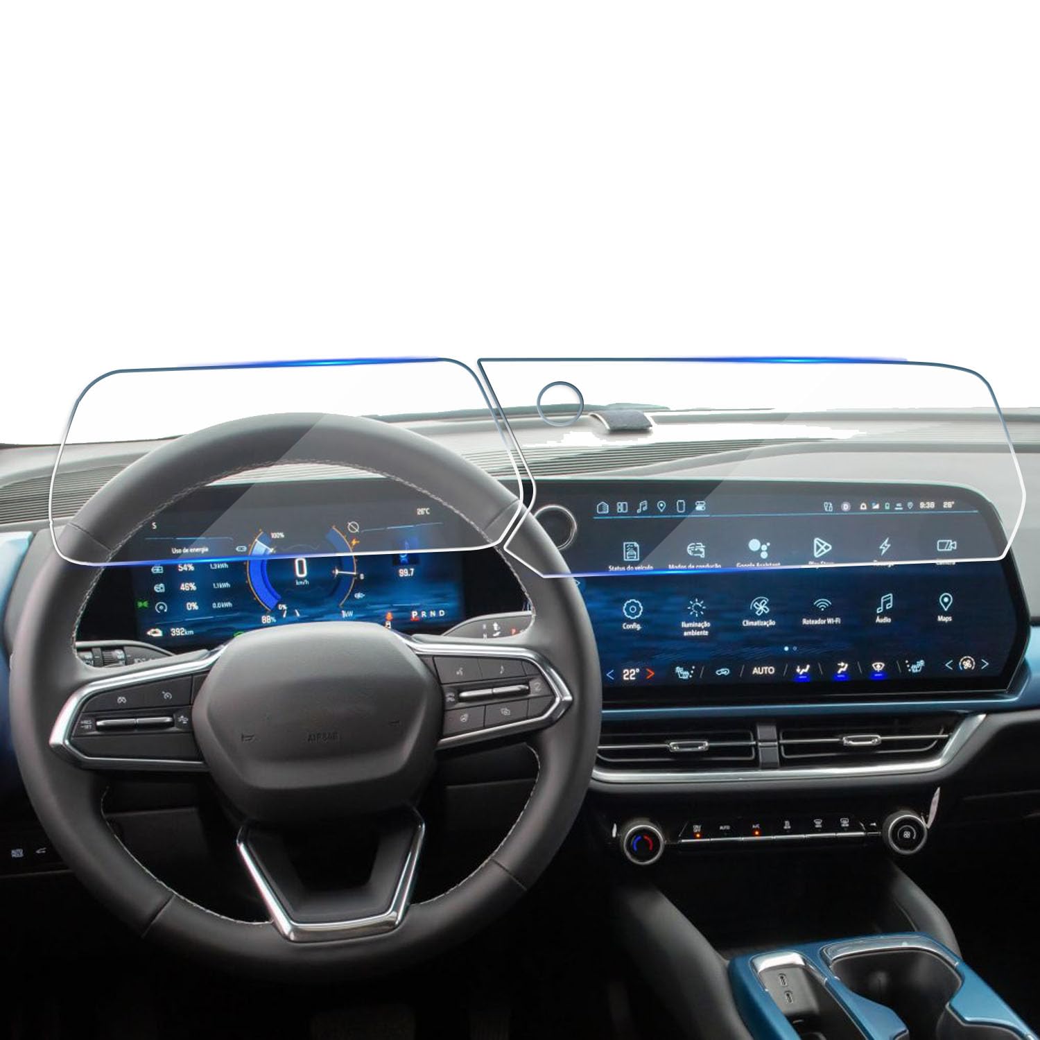 KOOGEN 2 Pack Tempered Glass Screen Protector for Chevrolet Equinox 2025 2026,11.3" Infotainment Screen & 11" Dashboard Film Compatible With Chevy