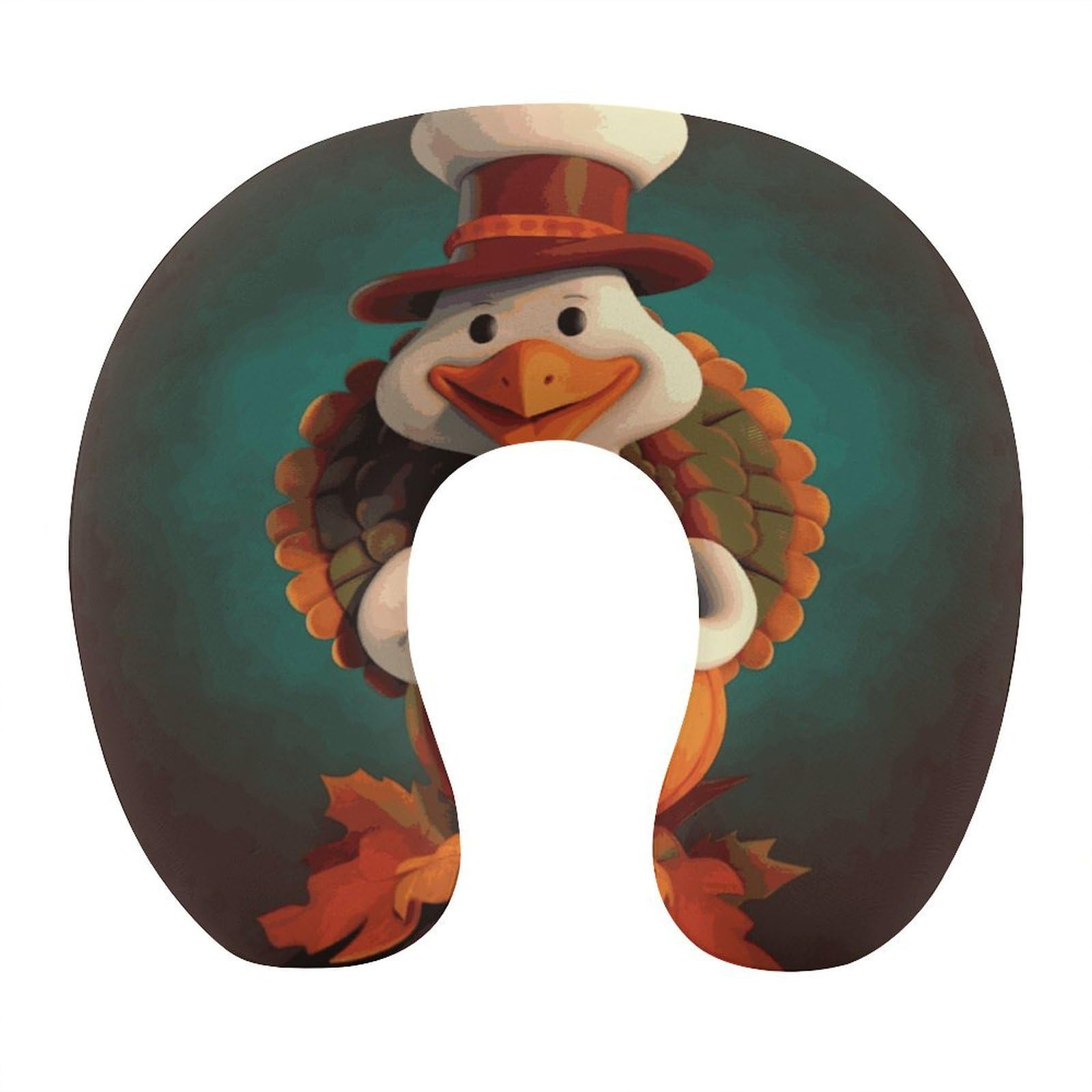 Btcowzrv Style Happy Thanksgiving Turkey U Shaped Neck Pillow Travel Pillows
