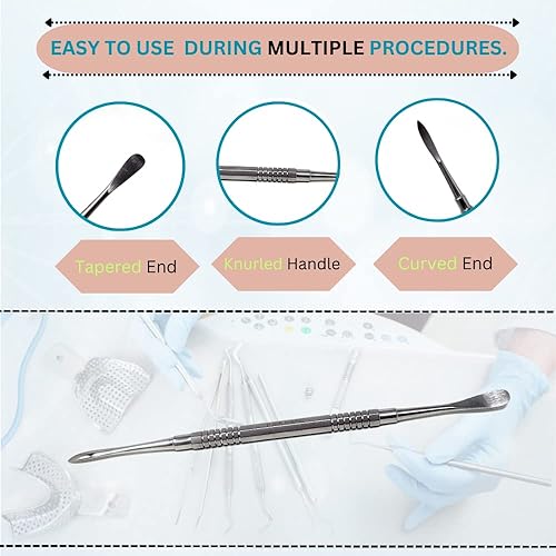 Miniatura 2 de Periosteal Elevator Molt 9 Instrumento dental con diseño de doble extremo viene en mango de agarre moleteado hecho de herramienta quirúrgica oral de