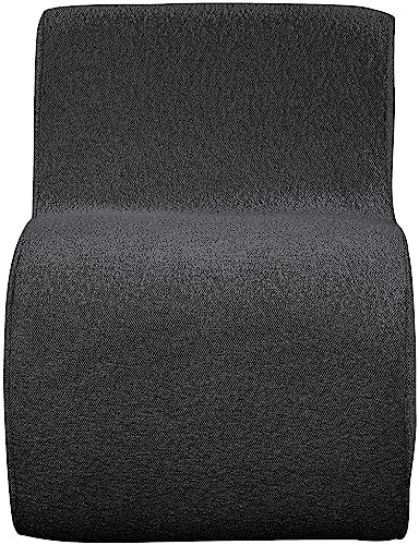 Sillón Curvo Negro Tapizado en Tela miniatura 5