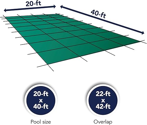 Miniatura 3 de Cubierta de seguridad rectangular para albercas, para proteger contra la suciedad, Verde