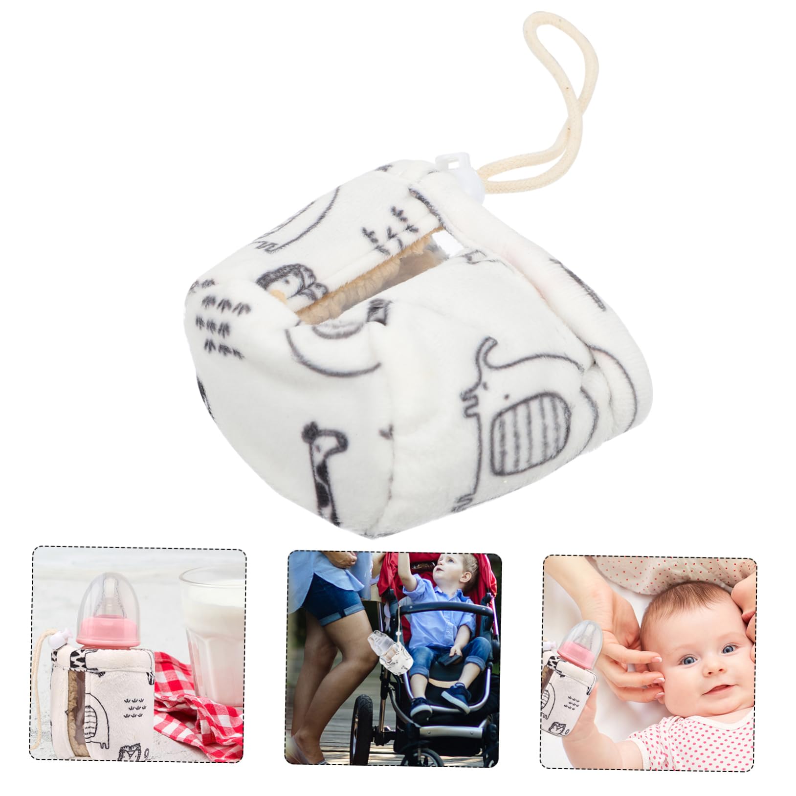 ibasenice 5 Piezas Cubre Biberones Anti Caída Decoración del Coche Funda Portátil para Biberón Calentador De Biberones De Viaje Tapa De Biberón Niño Pequeño Leche Aislamiento Sherpas