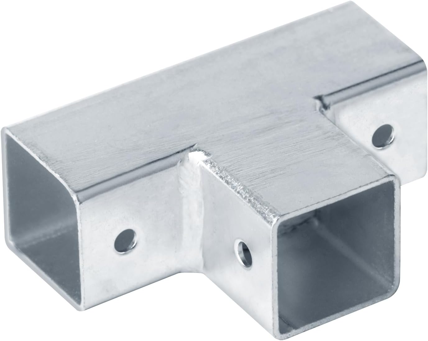 8 PCS 3 Way T Shape Square Tube Connector for 1 Inch(25.4mm) OD, Carbon Steel Square Chain Fence Guardrail End Rails Clamps (18 Gauge, 1.2mm)