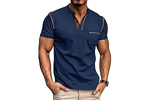 Men's Henley Short Sleeve Fashion T-Shirt