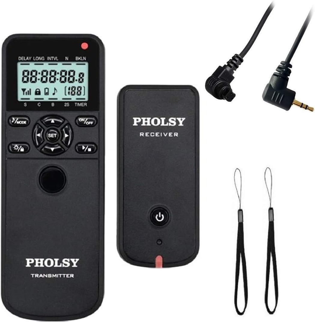 Wireless Timer Remote Control with Intervalometer and HDR C6 C8 Shutter Remote Release Cord for Canon Pentax Fujifilm Samsung Contax Sigma Cameras