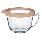 Batter Bowl, 2 Quart Glass Mixing Bowl with TrueFit Lid