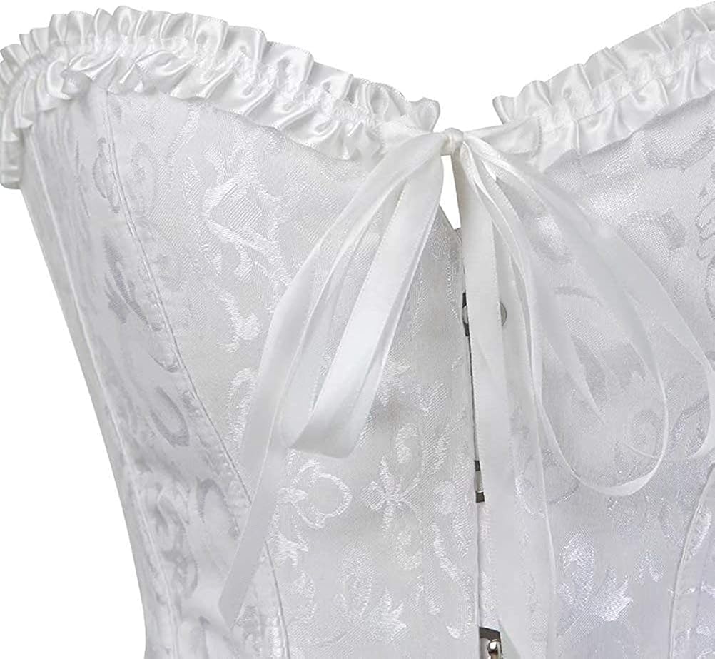 Underbust Corset for Women Waist Cincher Shaper Boned Satin Lace Up Underboob Vintage Bustier Top at  Women’s Clothing store