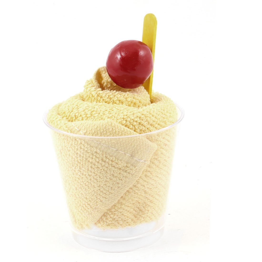 ZHuidjoSquare Cherry Detail Swill Roll Ice Cream Towels 12 Inch x 12 Inch Yellow (SN: 0ef 18b 3eb c0a c1f)