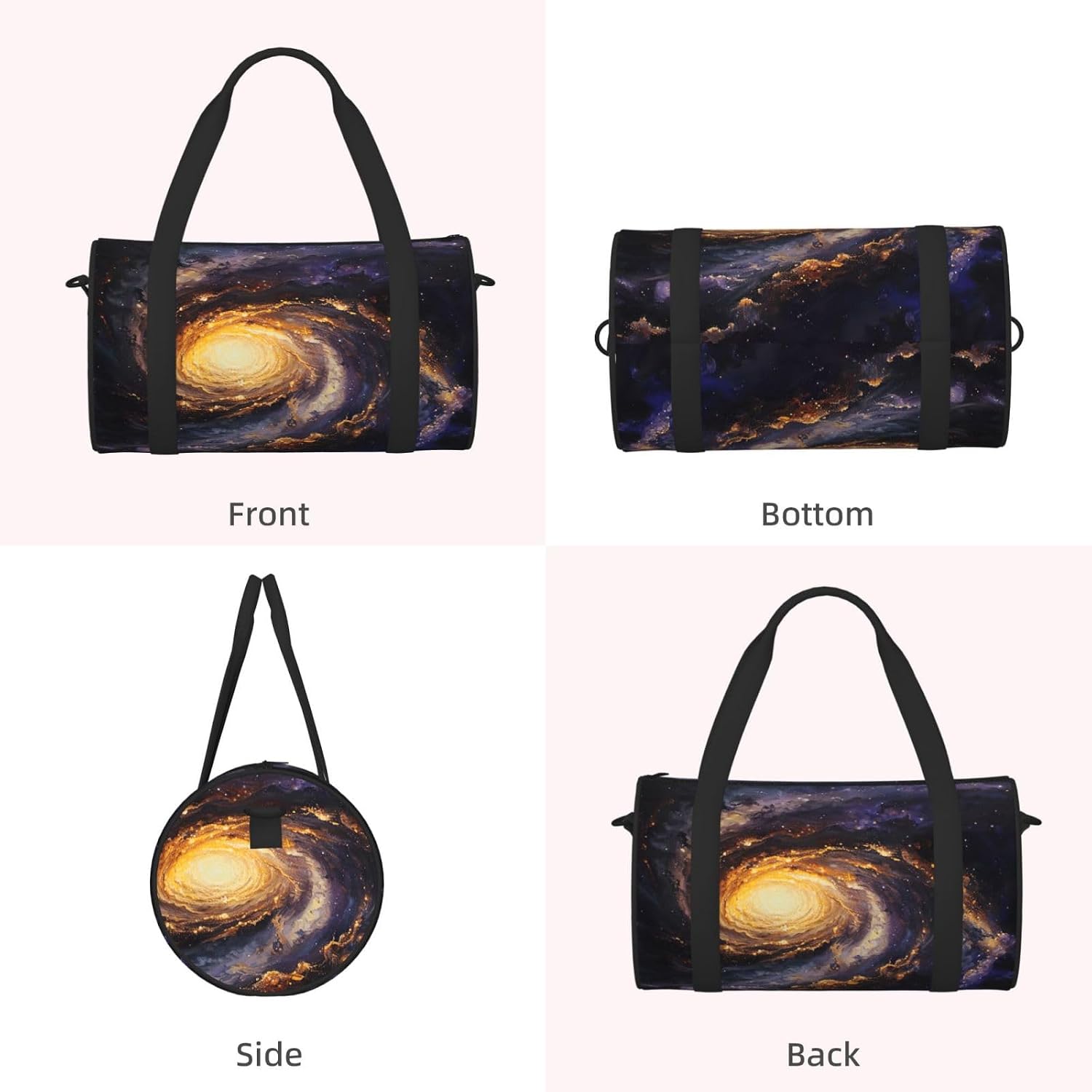 Galaxy Print Sports Tote Bag Lightweight Water-Resistant Gym Backpack Travel Supplies