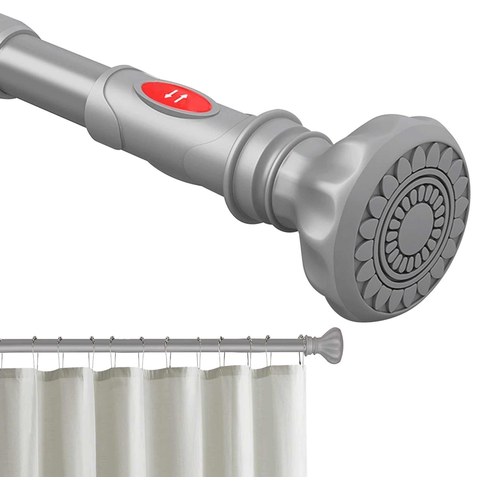 Duschvorhangstange Ohne Bohren 25mm Durchmesser Teleskopstange Camping Klemmstange Balkon Tragfähigkeit 25kg Garderobenstange Internes Schloss Raumteiler Für Fenster Badezimmer Umkleideräume Bäder