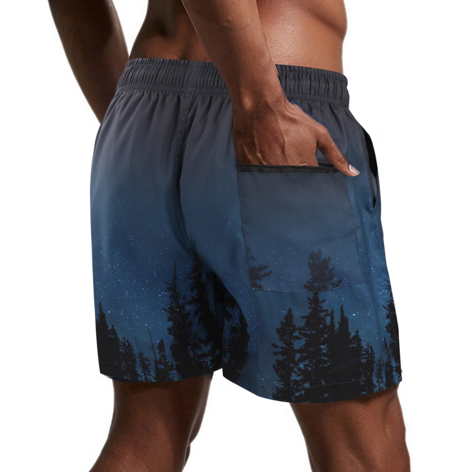 Danfiki Pantaloncini Costume da Bagno Uomo Asciugatura Veloce Calzoncini da Beach Costume da Bagno Fodera Rete con Taschino e Coulisse Trunks