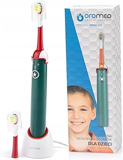 OROMED ORO-SONIC BOY Schallzahnbürste für Kinder ab 4 Jahren, mit mittelweichen Borsten, 3 Reinigungsmodi, 18.000 Bewegungen/Min., Timer, Akku bis 40 Tage, IPX7, Grün