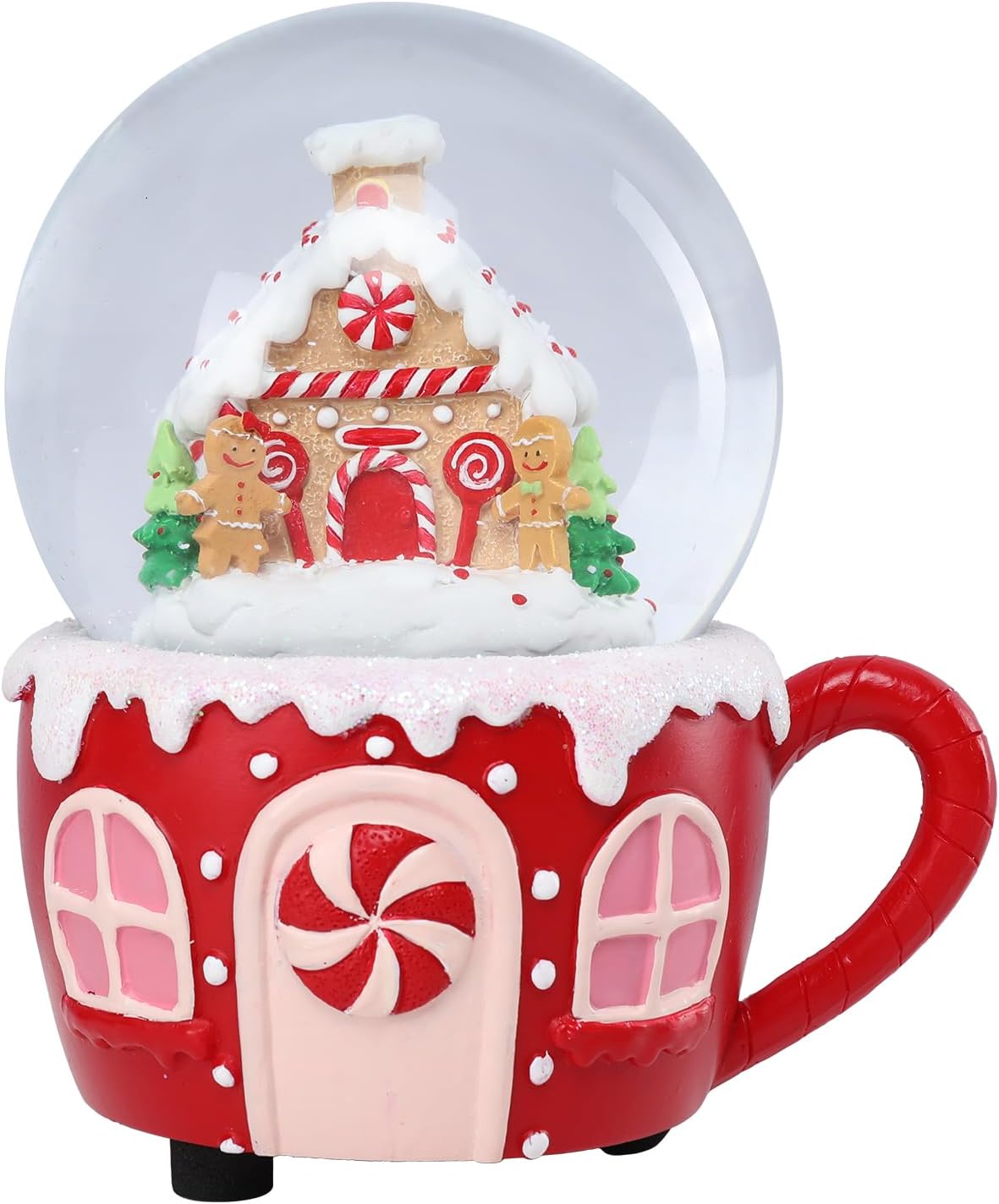 Christmas Snow Globe Musical Gingerbread Men House