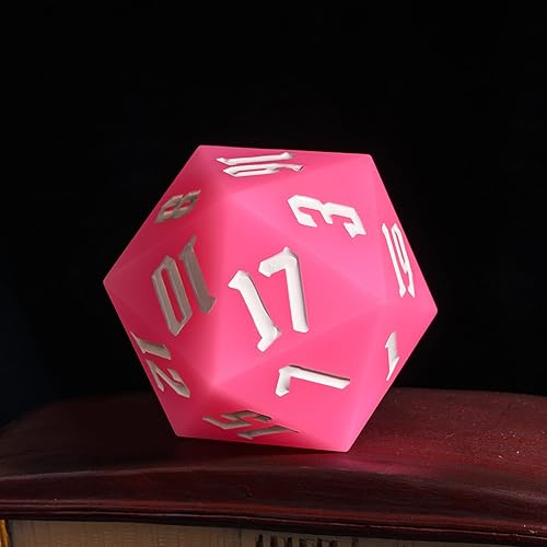 Miniatura 8 de Dados de silicona D20 de 2.165 in, D20 grandes que brillan en la oscuridad D20 individuales de 20 caras, dados poliédricos gigantes D20 con caja de