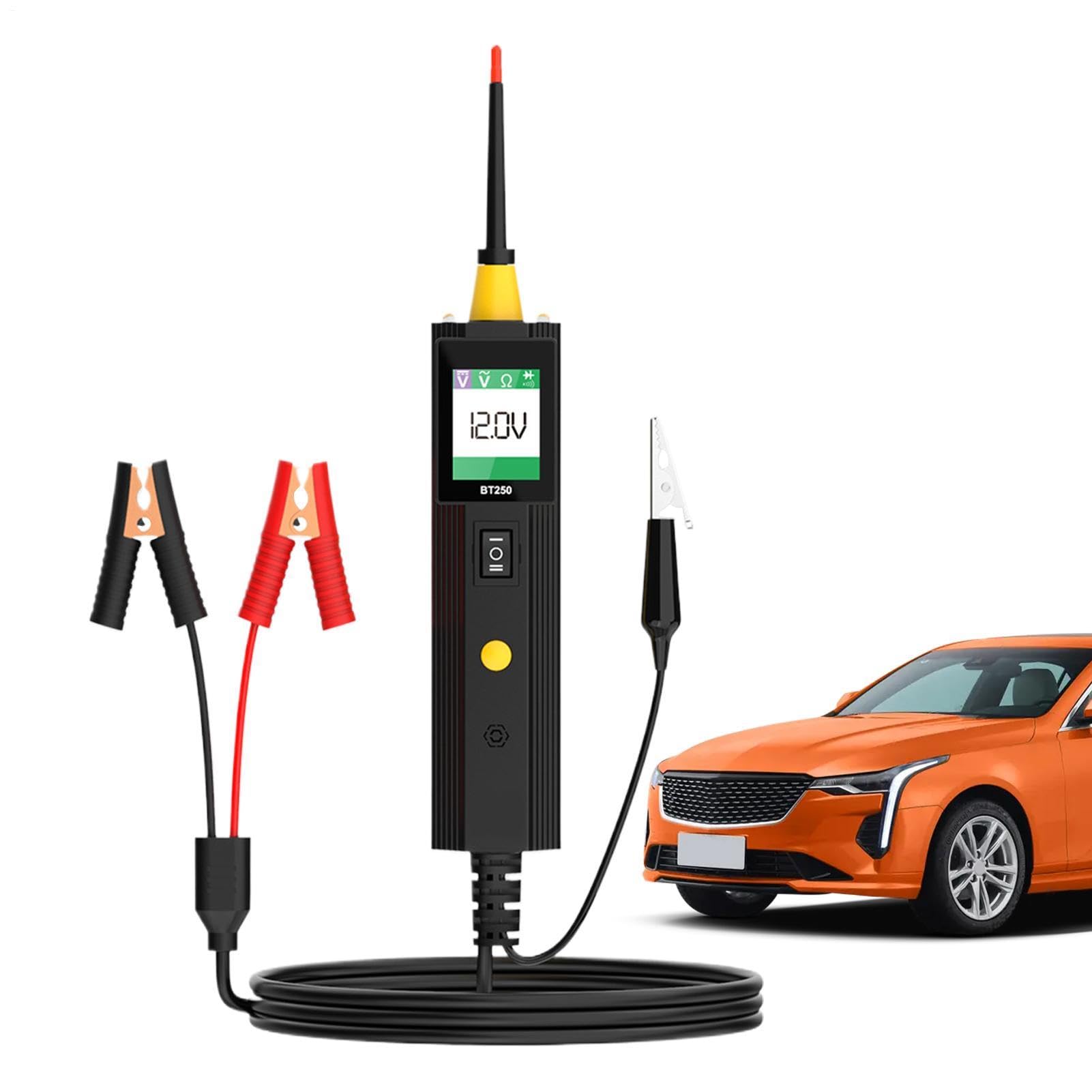 Probador de sonda de circuito automático multifunción eléctrico LCD indicador | Buscador de interrupción del cable del vehículo para fusible de baja tensión SUV autocaravana vehículo sedán remolque