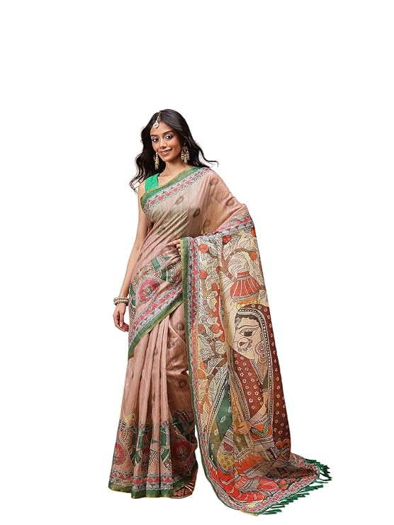 Enthone Printed Chanderi Cotton Animal Digital Printed Mustard Cotton Blend Ready - How Modern Girls Are Wearing Kalamkari: The Digital Chanderi Saree Edit