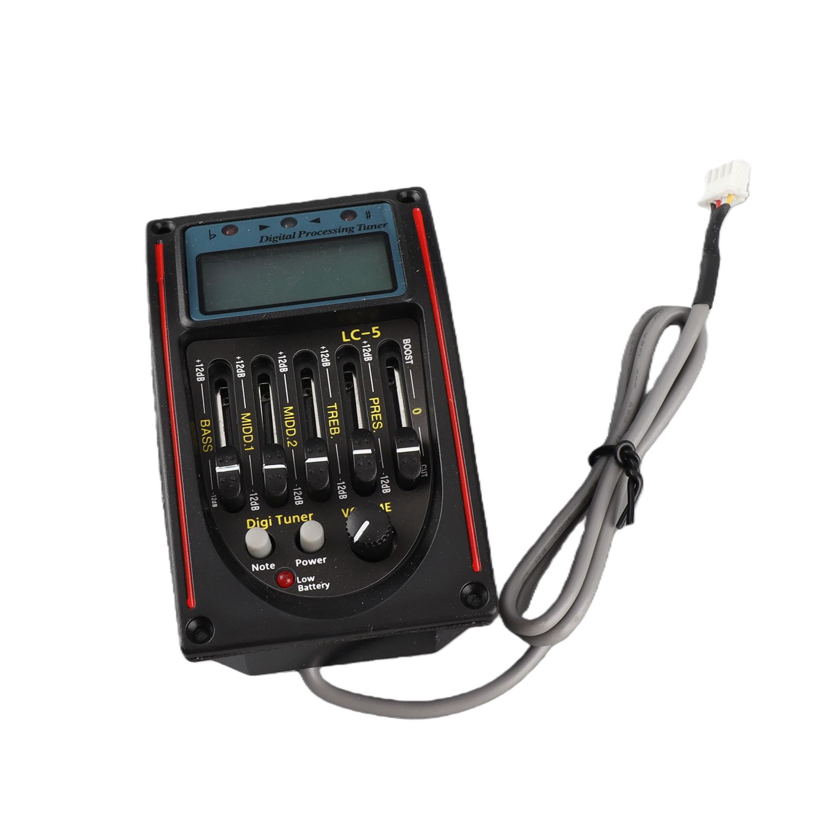 LCD 5 Band Acoustic Guitar Preamp EQ LC-5 Equalizer Tuner Piezo Pickup Equalizer Pickup Tuner per Chitarra Classica Elettrica