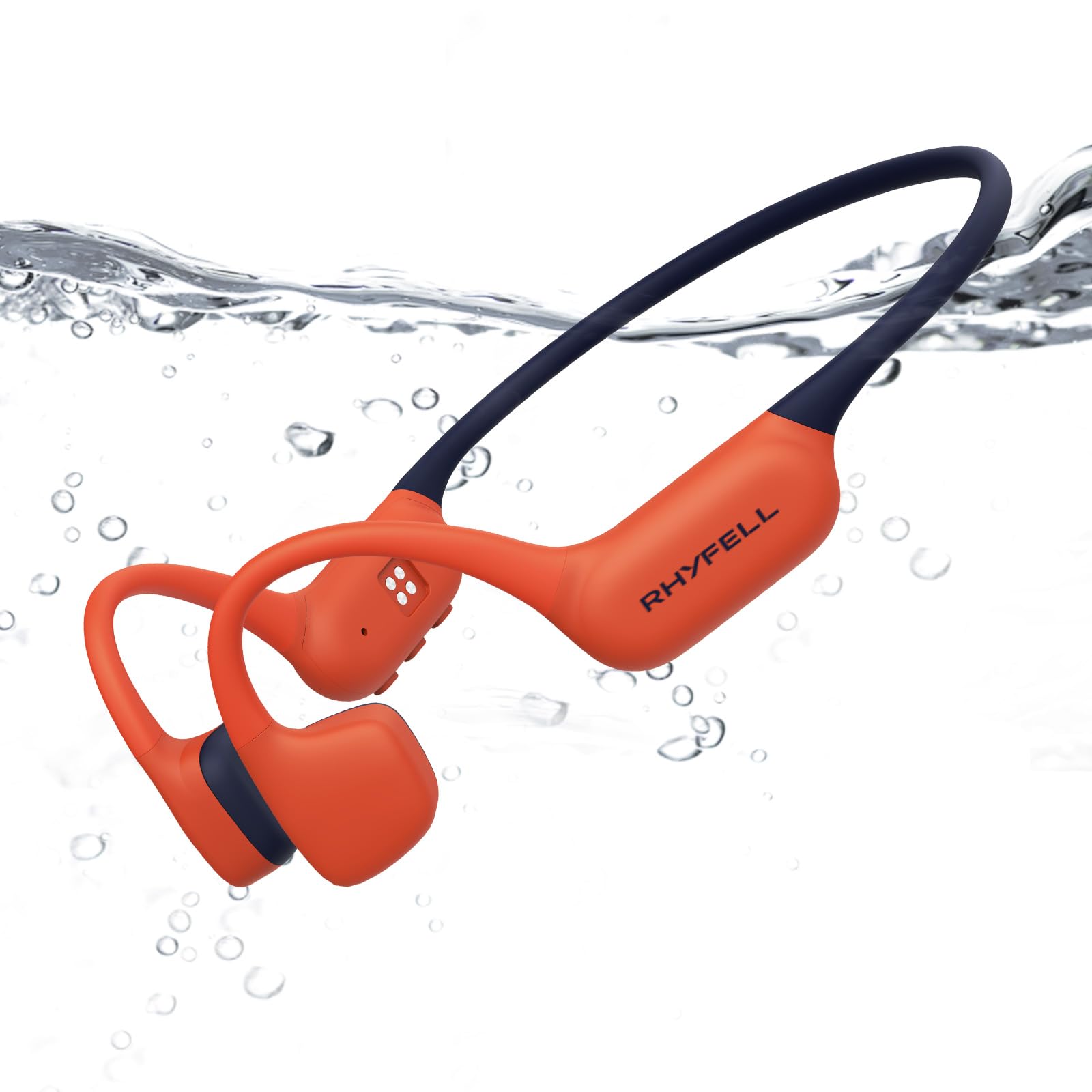 Cuffie a conduzione ossea, IP68, impermeabili, con modalità MP3, memoria da 32 GB, Bluetooth 5.4, design a orecchie aperte, vestibilità sicura per corsa, fitness e ciclismo
