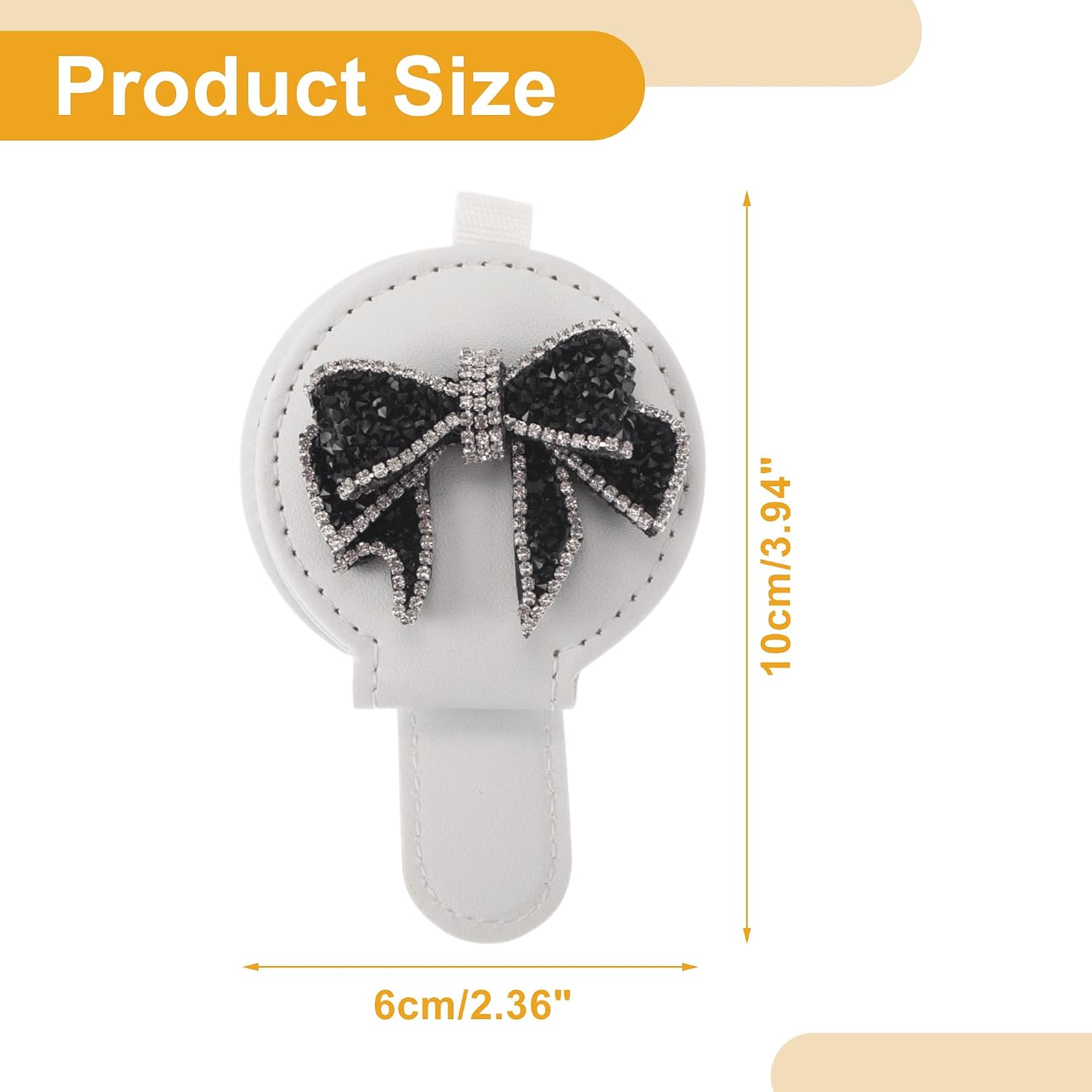 Car Sunglasses Clip Magnetic Universal Sun Visor Eyeglasses Holder Clip PU Leather 10x6cm 1 Pc image 4
