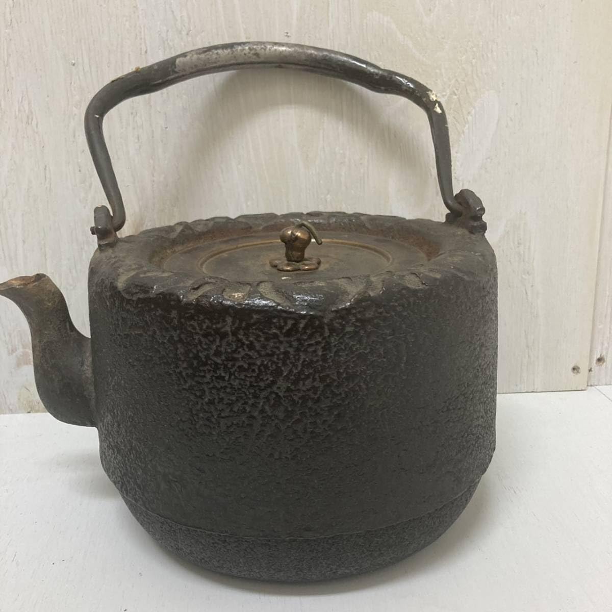 Amazon | 鉄瓶 銅蓋 工芸品 骨董品 煎茶道具 急須 古道具 アンティーク 