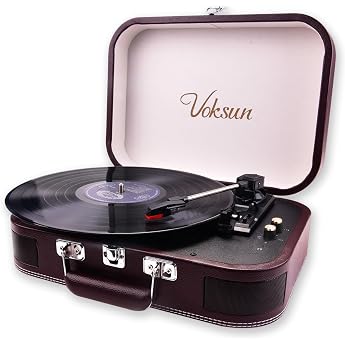 Turntable Bluetooth Vinyl Record Player Turntable and Digital Encoder with 3-Speed 33/45/78 rpm Built-in 2 Stereo Speakers Aux-In RCA Case Design Red