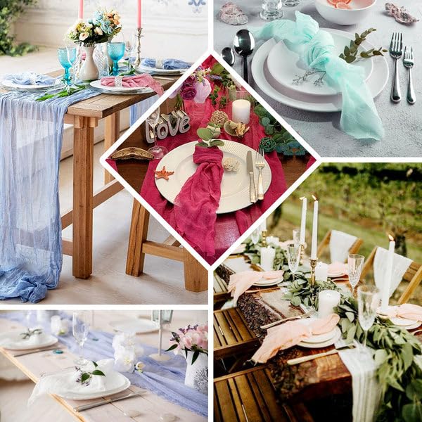 Servilletas de tela Tableclothsfactory pack x5 peacock teal miniatura 5