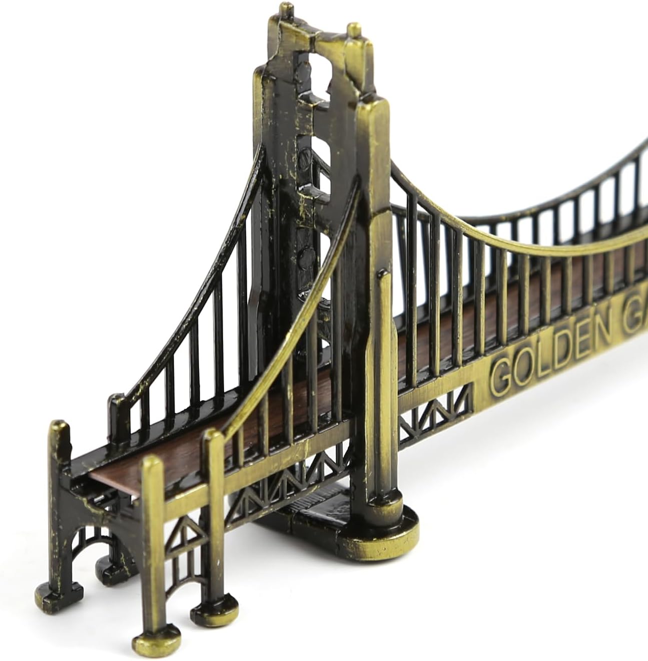 Vintage American Golden Gate Bridge Statue San Francisco Souvenir Gate Bridge Figurines for Home Office Table Decor (Antique Copper)