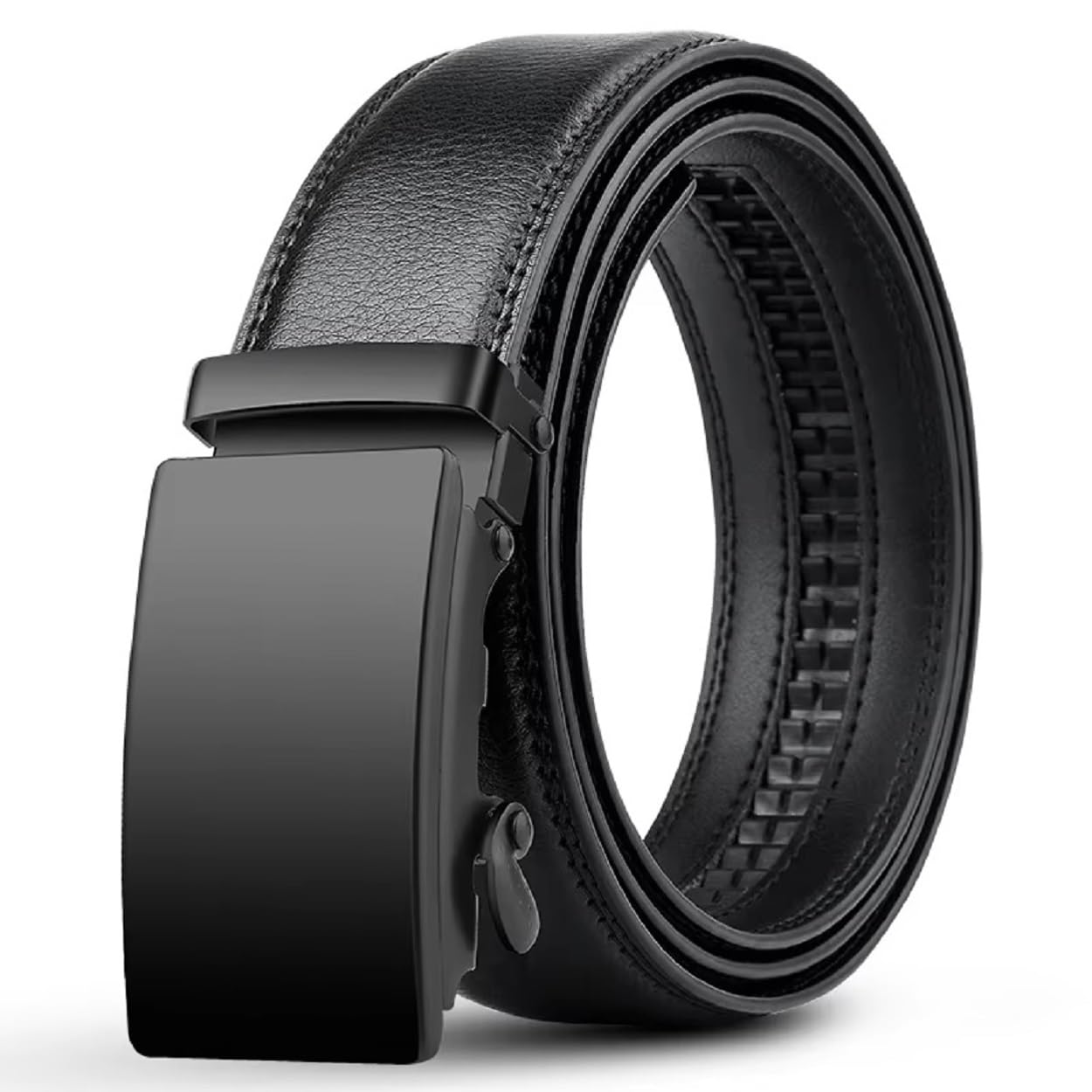 zacharias Men's Texas Leather Belt Automatic Buckle abds-05 (Black;Free Size) (Pack of 1)-picture-19