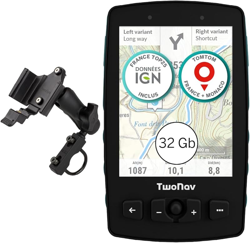 TwoNav Aventura 2 Plus Motor (32 Go) + Carte 5 Dalles de France IGN Top25, GPS navigateur on-Road et