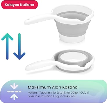Hobby Life Magic Katlanır Maşrapa – Yer Kazandıran Tasarım, Taşınabilir ve Pratik Kullanım (Gri)
